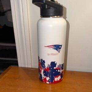 Patriots Themed White and Blue Water Bottle